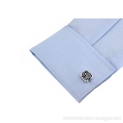 Classical Cufflinks With Sea Wave Pattern Custom Luxury Cufflinks For Man's Shirt